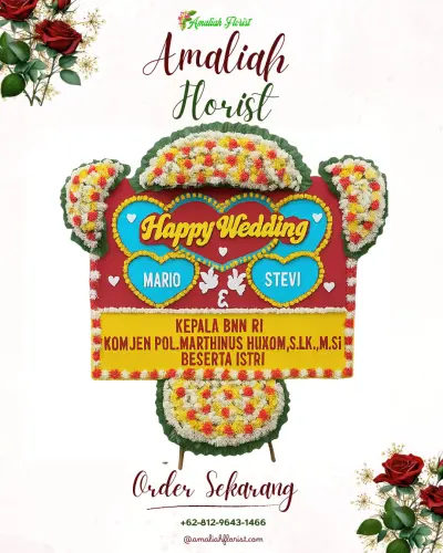 Karangan Papan Bunga Pernikahan di Manguharjo